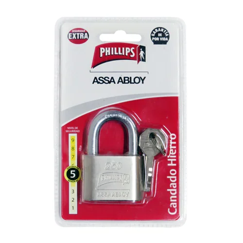 CANDADO DE HIERRO PHILLIPS 250 BP 50 mm BLISTER "X"