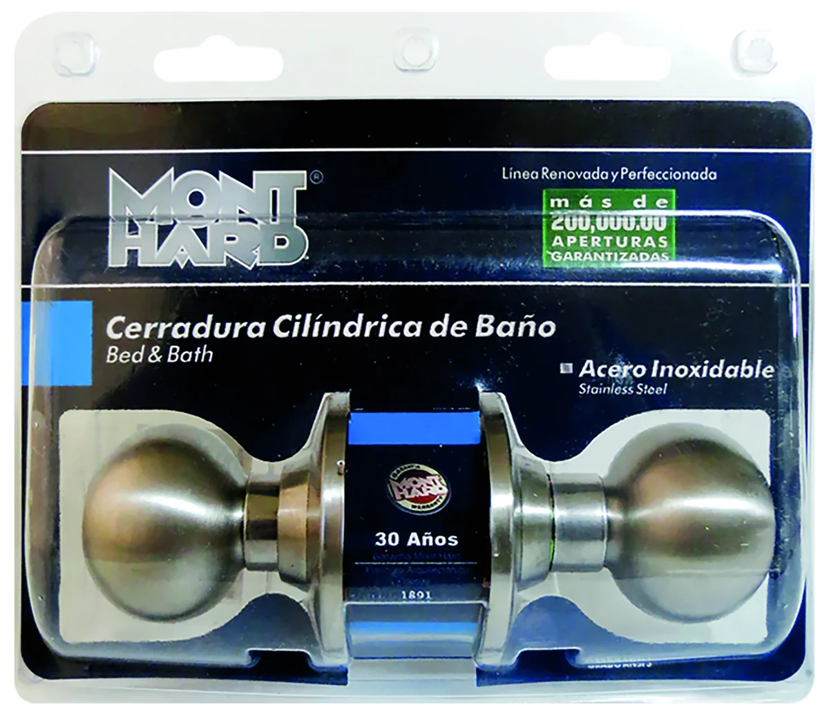 CERRADURA POMO BONNET BA#O ACERO INOX "X"