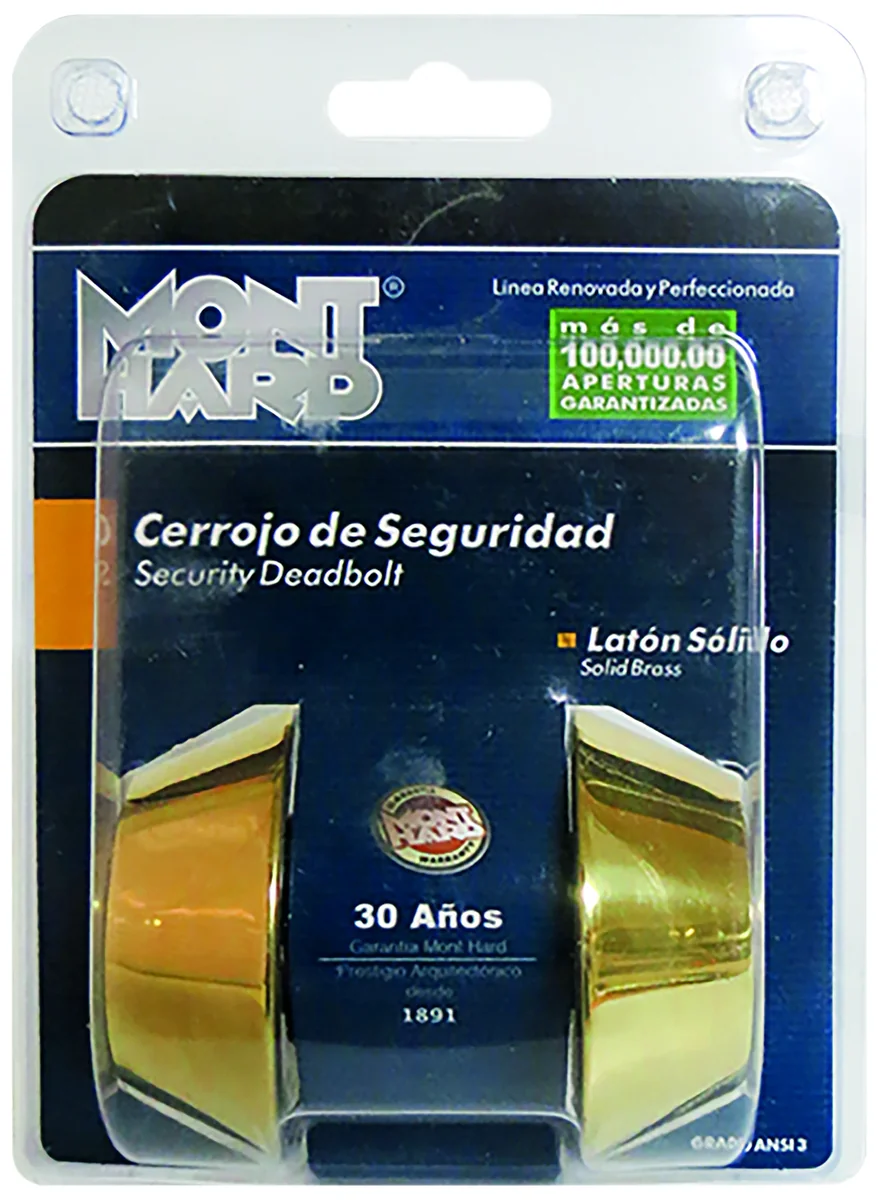 CERROJO PUERTA CILINDRO DOBLE LATON B. "X"