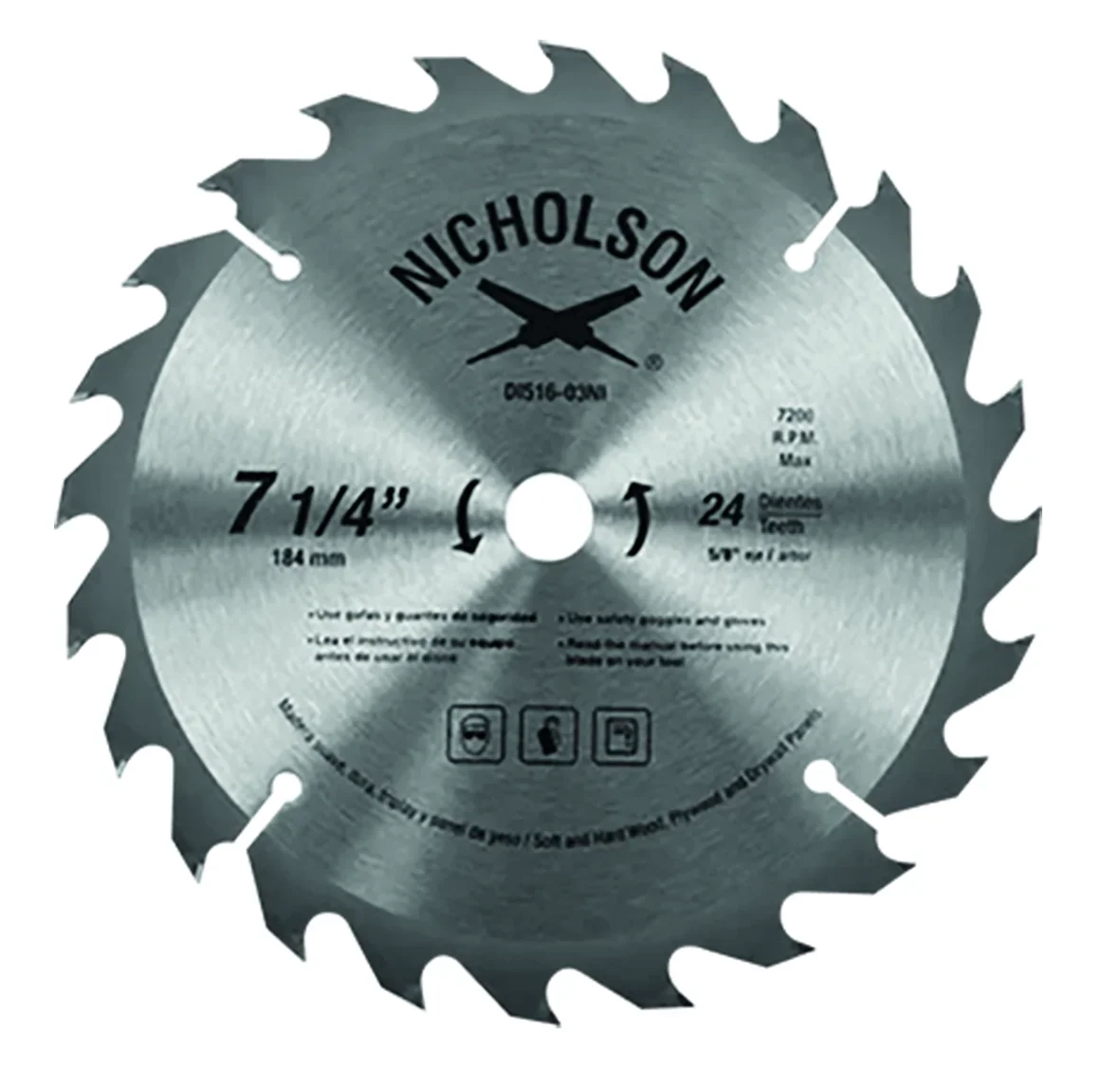 SIERRA.DISCO.MADERA 7"y24Dy16mm CARBURO "X" DESCONTINUADO P