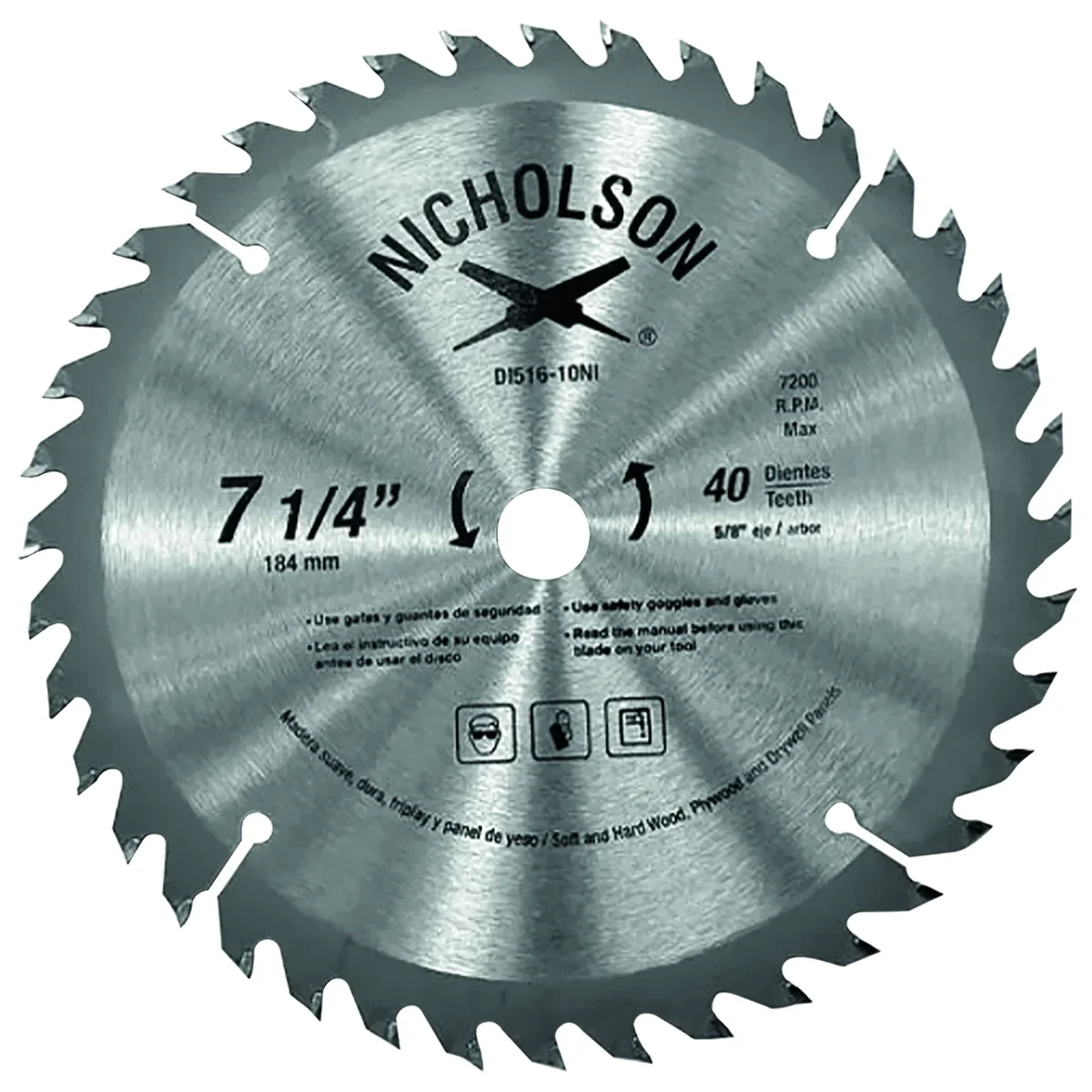 SIERRA.DISCO.MADERA 7"y40Dy16mm CARBURO "X"