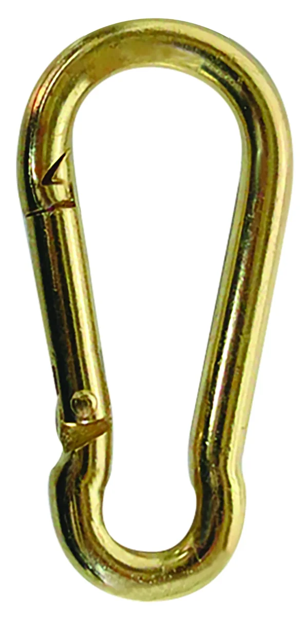 BANDOLA MOSQUETON .DORADA 5 cm C/50 P. "X"