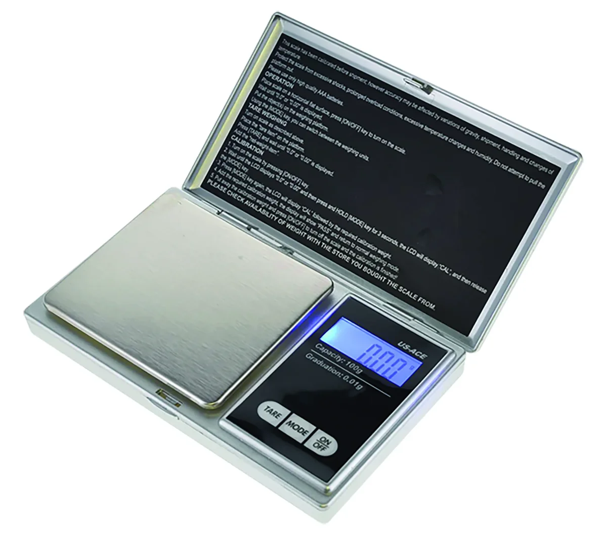 BASCULA DIGITAL CAP. 1 Kg/0,1 g PLATA