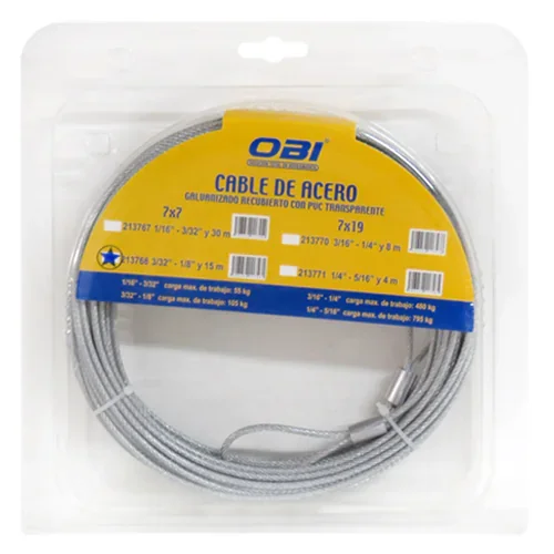 CABLE C/PVC BLISTER 7x7 3/32-1/8" 15 m C/380kg "X"