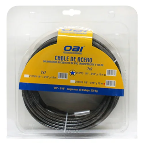 CABLE C/PVC BLISTER 7x7 1/8-3/16" 15 m NEGRO "X"