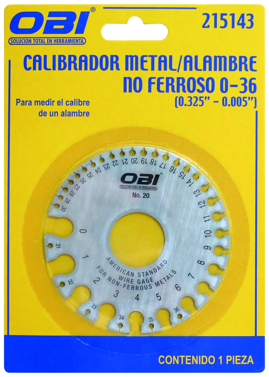 CALIBRADOR METAL/ALAMBRE NO FERROSO 0-36