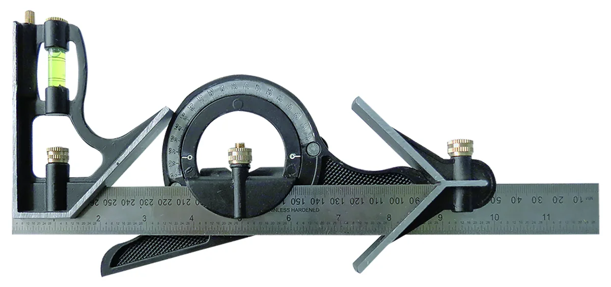 ESCUADRA COMBINACION 12" (pulg y mm) CENTRO Y TRAN