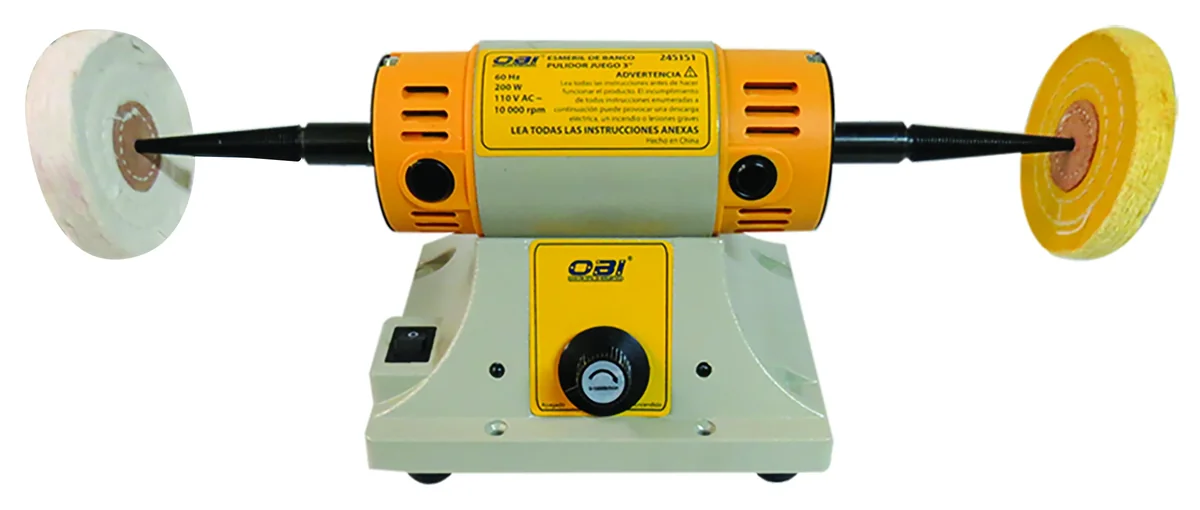 ESMERIL DE BANCO Y PULIDOR 3" JUEGO P/200W