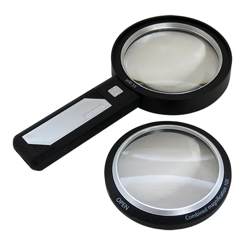 LUPA COMB LED&UV 5x&10x 90mm & 75mm RECARGABLE USB