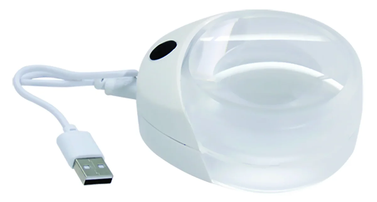 LUPA PISAPAPEL 60 mm 10x ACRIL. LED REC.