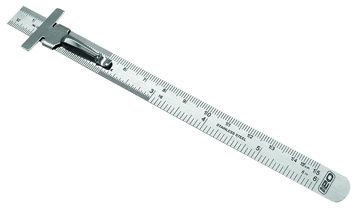 REGLA ACERO mm y S 6" y 12 mm GRABADA