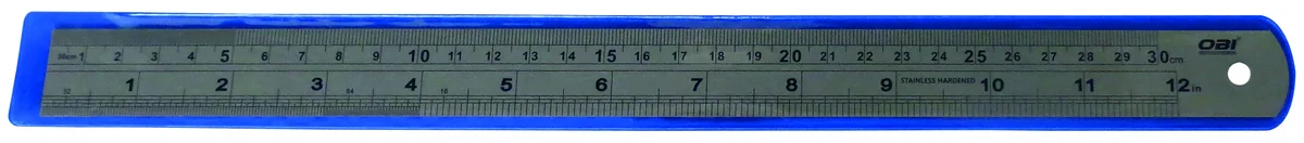 REGLA ACERO mm y S 12" y 25 mm GRABADA